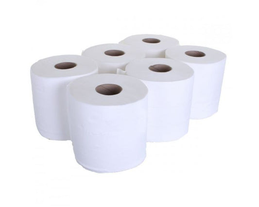 CENTREFEED PAPER TOWELS / WHITE - 6 ROLLS - 2ply