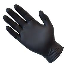 DISPOSABLE NITRILE GLOVES - POWDER FREE - BLACK (HEAVY DUTY)